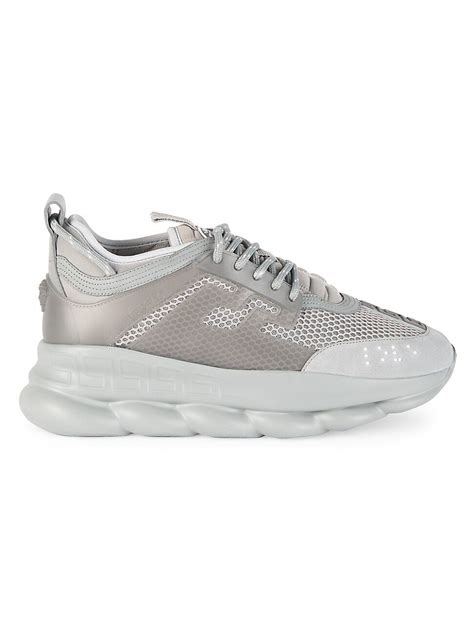 Versace Chain Reaction Sneakers In Grigio 